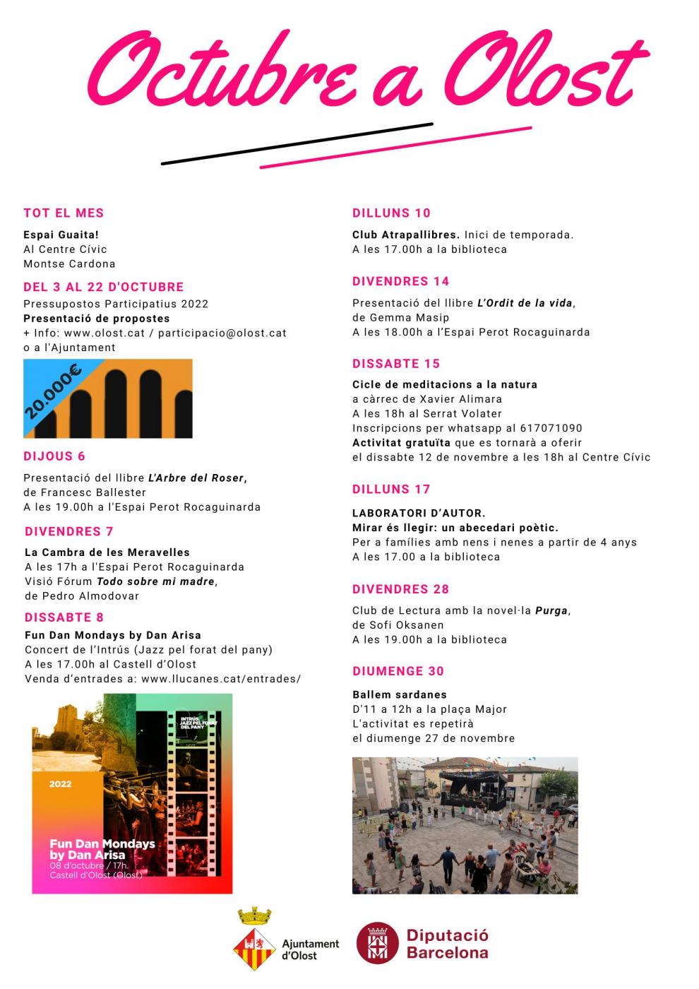 Agenda del mes d'octubre